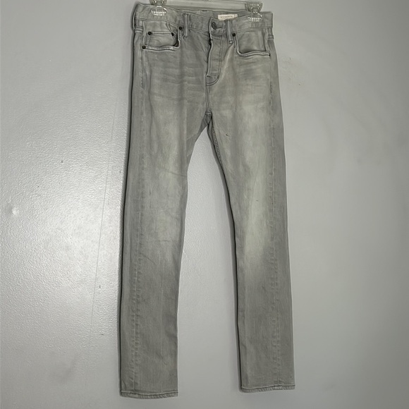 All saints cigarette jeans 30 inch waist gray button fly denim skinny jeans - Picture 1 of 11